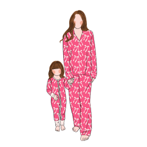 Wholesale New Style Bamboo Custom Designs Long Sleeve Mom and Me Family Matching Pajamas Parent-Child Clothing Baby Romper