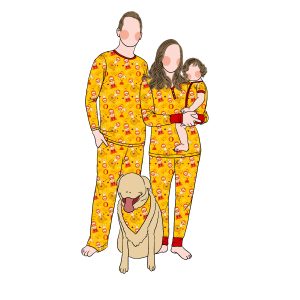 Promotional High Quality Popular Adult Kids Mom and Dad Son Custom Print Bamboo Family Matching Clothing Set