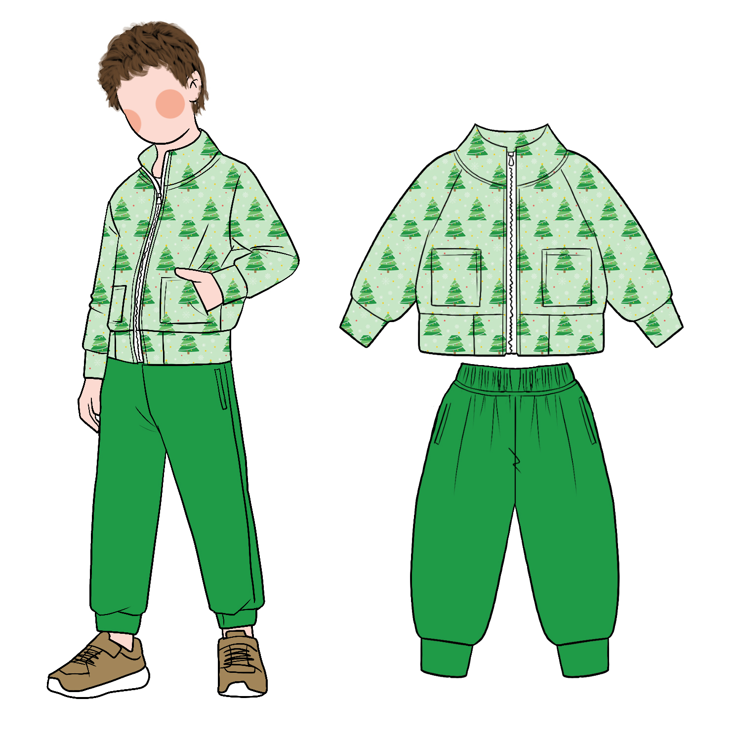 Bear Tops Color Block: Casual Matching Family Outfits