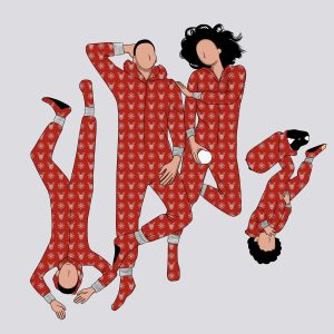 2025 Custom Popular Four Member Parent -Child Christmas Style Spandex Cotton Printed Matching Family Pajamas Sets