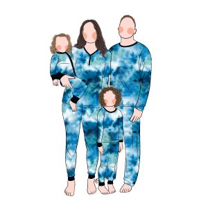 New Style Promotional Breathable High Quality Custom Designs Tie-dye Family Matching Shirts and Pants Suit  Pajamas Clothing Set