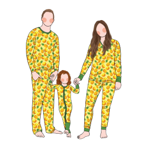 Factory Directly Sale High Quality 3pcs Bamboo Family Matching Set Family Pajamas Sleepwear Parent-Child Clothing Set