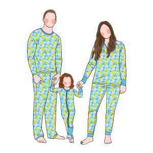Factory Directly Sale High Quality 3pcs Bamboo Family Matching Set Family Pajamas Sleepwear Parent-Child Clothing Set