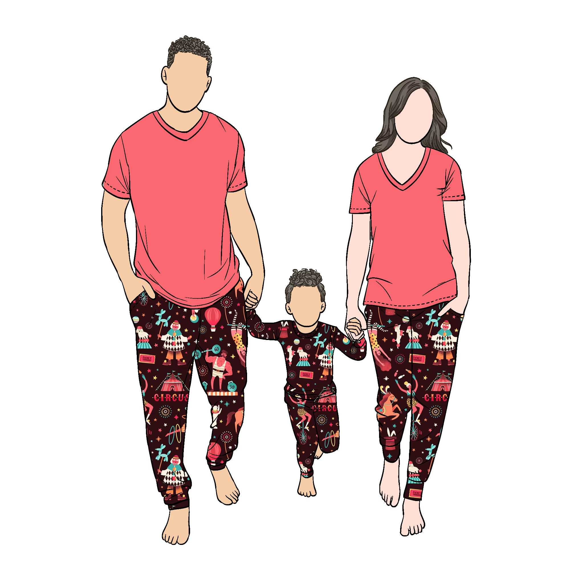 Gingerbread Man Print Matching Family Outfits: Christmas Long Sleeve Sweatshirt Trends