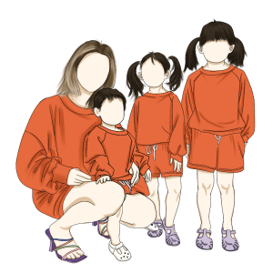 New Arrival Custom Milk Protein Fiber Solid Color Short Pant and Long Sleeve Oversized Kids Baby Girls Family Sweatshirts Hoodie