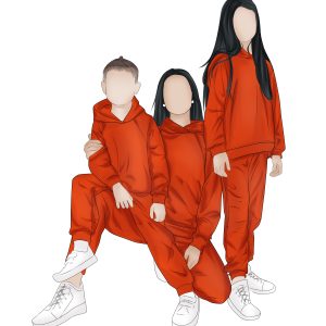 Wholesale New Style Personality Custom Casual Mother and Daughter Family Matching Outfits Hodie Set