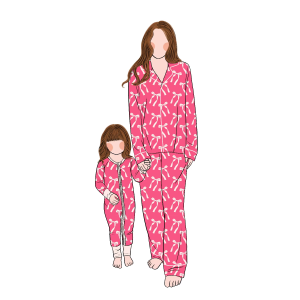 Wholesale New Style Bamboo Custom Designs Long Sleeve Mom and Me Family Matching Pajamas Parent-Child Clothing Baby Romper