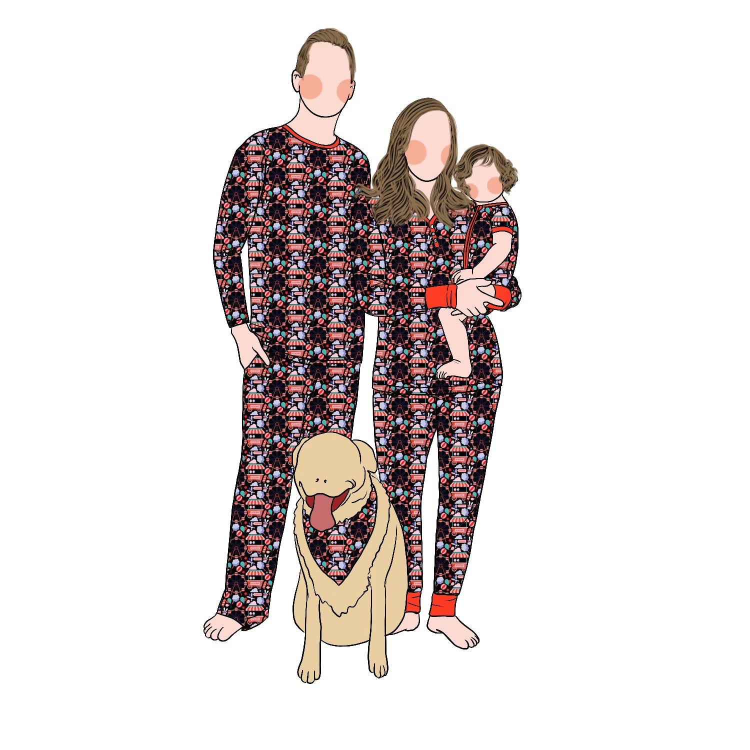 Glow in the Dark Candy Canes Christmas Tree Sweatshirt: Matching Family Outfits