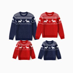 Wholesale OEM Christmas Collection Bulk Order Christmas Casual Family Sweatshirts Classic Santa Print Apricot