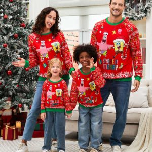 Bulk Order Factory Direct Christmas Wholesale Knitted Family Sweaters Deer Graphic Multi Color Christmas Collection