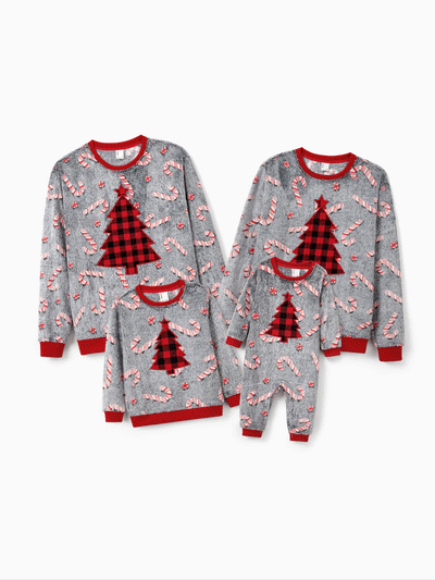 Bear Print Color Block Long Sleeve Tops: Cute Matching Family Outfits