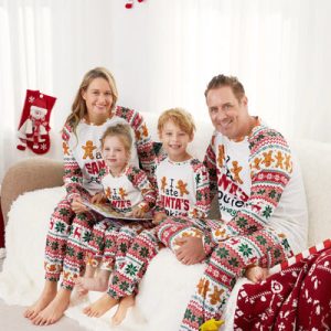 OEM Available Wholesale Holiday Various Dog Print Family Pajamas Apricot with Matching Socks