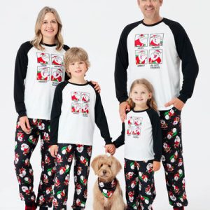 Direct Factory Christmas Family Gingerbread Christmas Theme Plaid Print Family Pajamas Red with Matching Socks