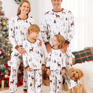 Wholesale Custom Printed Family 3D Reindeer Hooded Allover Snowflake Print Family Onesie Red Black with Matching Socks