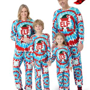 Wholesale OEM Christmas Collection Magic School Express Pattern Long Sleeve Collared Family Pajamas Red with Matching Socks